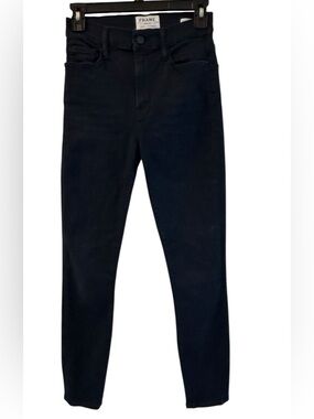 FRAME Ali High Rise Cigarette Jeans in Black - Size 25 - Sleek Tailored Fit
